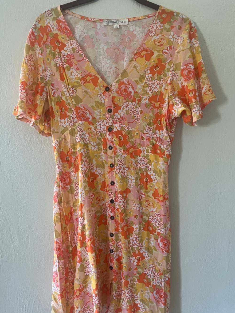 Floral Summer Dress - Pink, Orange & Yellow
